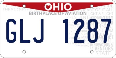 OH license plate GLJ1287