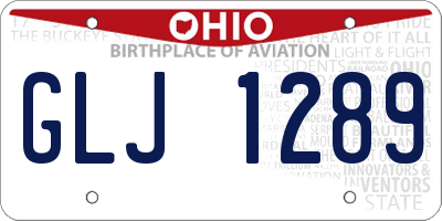 OH license plate GLJ1289