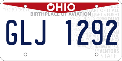 OH license plate GLJ1292