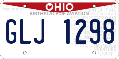 OH license plate GLJ1298