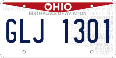OH license plate GLJ1301