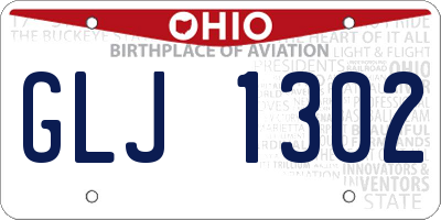 OH license plate GLJ1302