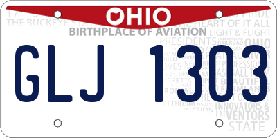 OH license plate GLJ1303