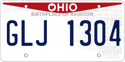 OH license plate GLJ1304