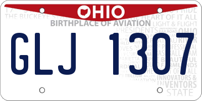 OH license plate GLJ1307