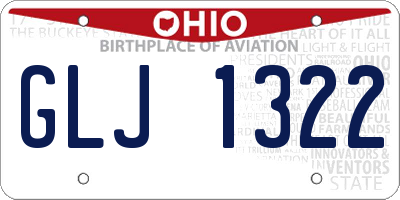 OH license plate GLJ1322