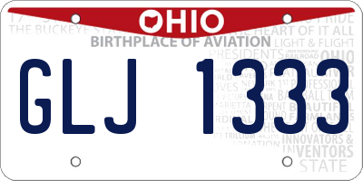 OH license plate GLJ1333