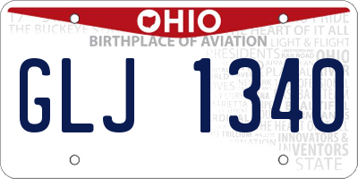 OH license plate GLJ1340