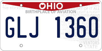 OH license plate GLJ1360