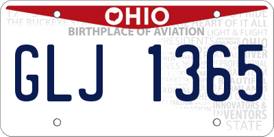 OH license plate GLJ1365