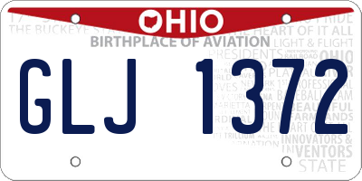 OH license plate GLJ1372