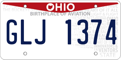 OH license plate GLJ1374