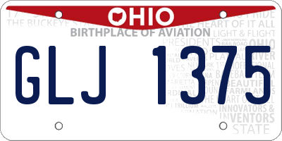 OH license plate GLJ1375