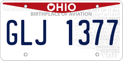 OH license plate GLJ1377