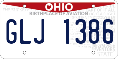 OH license plate GLJ1386
