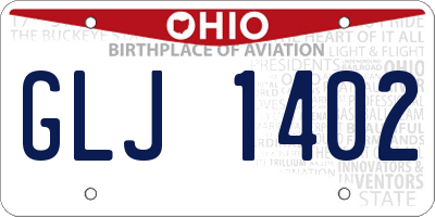 OH license plate GLJ1402