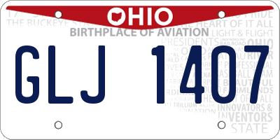 OH license plate GLJ1407