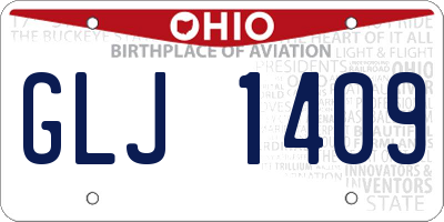 OH license plate GLJ1409