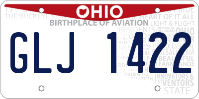 OH license plate GLJ1422
