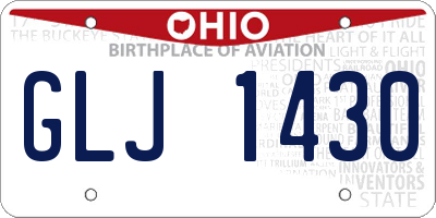 OH license plate GLJ1430