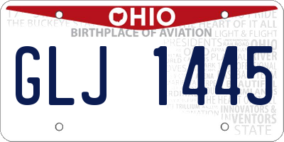 OH license plate GLJ1445
