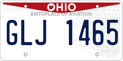 OH license plate GLJ1465