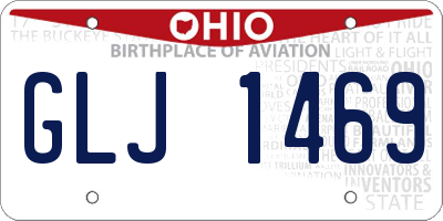 OH license plate GLJ1469