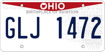 OH license plate GLJ1472