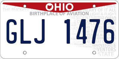 OH license plate GLJ1476