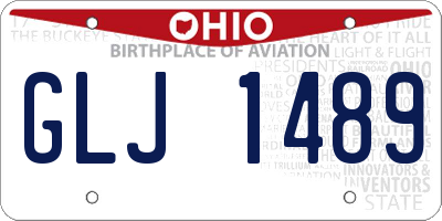 OH license plate GLJ1489
