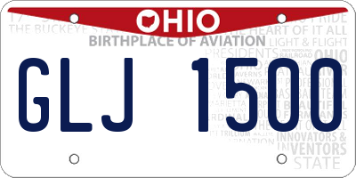 OH license plate GLJ1500