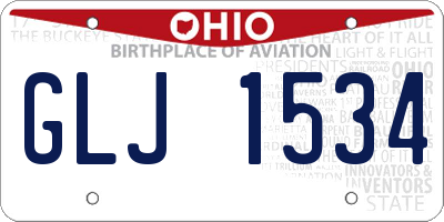OH license plate GLJ1534