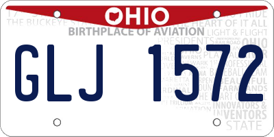 OH license plate GLJ1572
