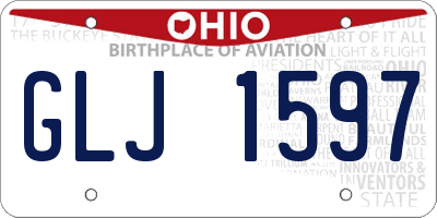 OH license plate GLJ1597