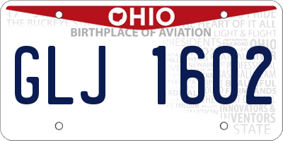 OH license plate GLJ1602