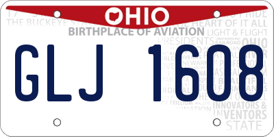 OH license plate GLJ1608