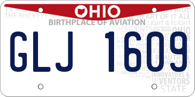 OH license plate GLJ1609