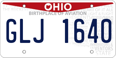 OH license plate GLJ1640