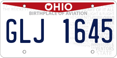 OH license plate GLJ1645