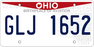 OH license plate GLJ1652
