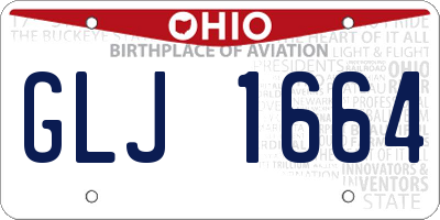 OH license plate GLJ1664