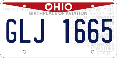 OH license plate GLJ1665