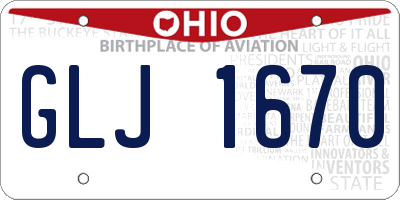 OH license plate GLJ1670