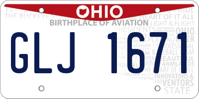 OH license plate GLJ1671