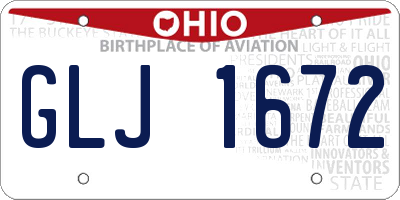 OH license plate GLJ1672