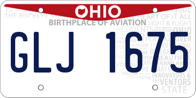 OH license plate GLJ1675