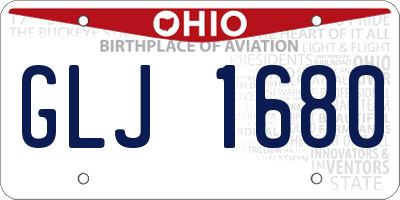 OH license plate GLJ1680