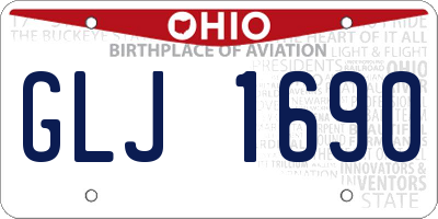 OH license plate GLJ1690