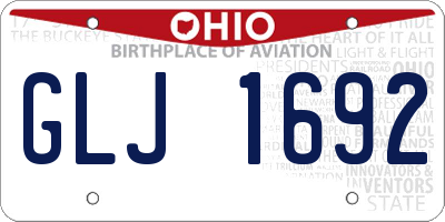 OH license plate GLJ1692
