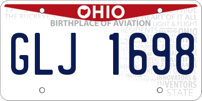 OH license plate GLJ1698